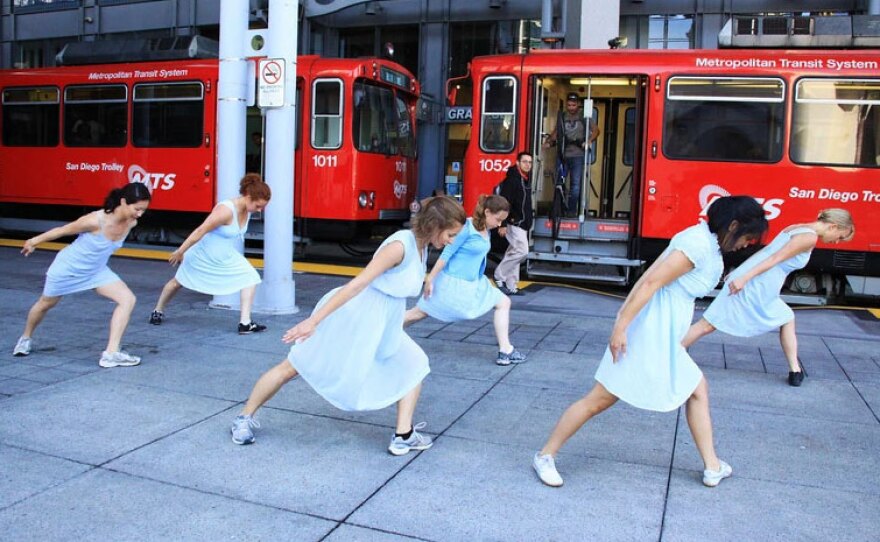 San Diego Dance Theater dancers perform at Trolley Dances in an undated photo.