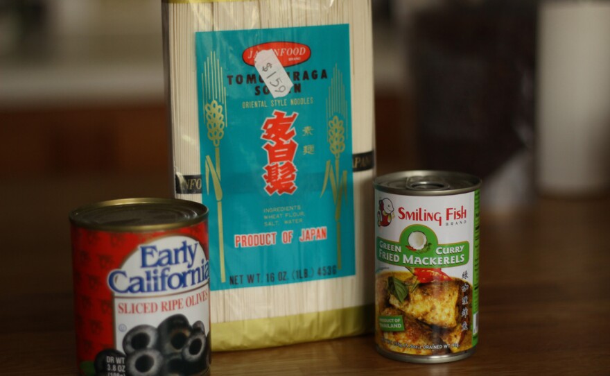 What to do with a can of olives, noodles and Korean spices?