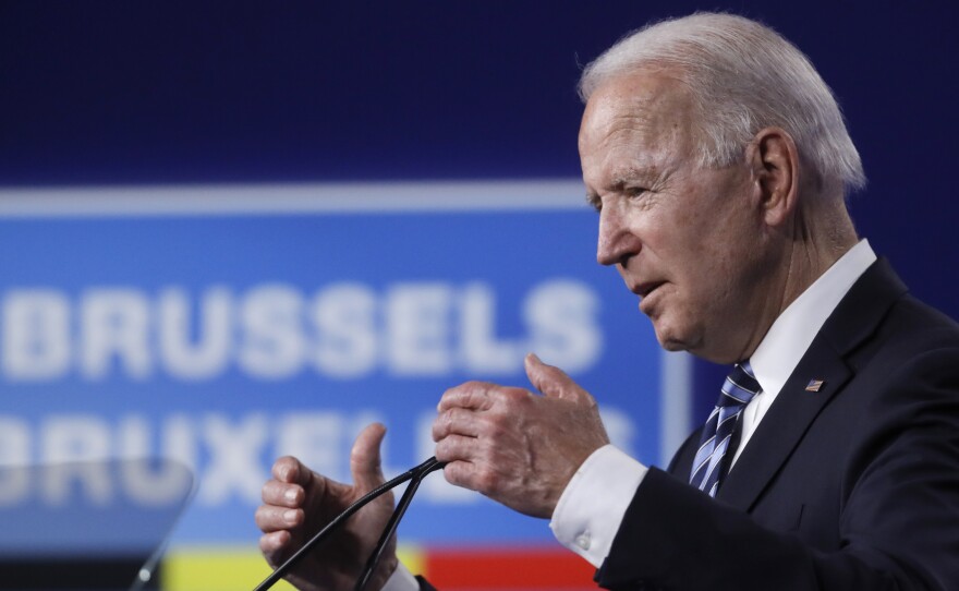 President Biden is set to leave Brussels on Tuesday for Geneva, the last leg of a trip where he sought to mend fences with allies and take a tougher stance on Moscow and Beijing.