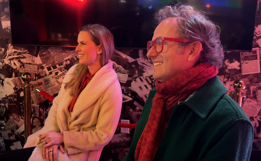 Co-directors Allison Spratt Pearce and Matt Morrow at the Diversionary Theatre's cabaret before the tech rehearsal. Nov. 30, 2022.