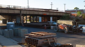 A rail project construction site is shown on Oct. 7, 2019, on Friars Road near Morena Boulevard.