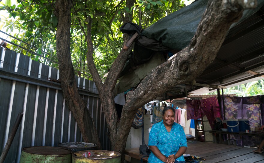 Linda Tule lives with her family in a small house under a mango tree. She often meets at home with her clients, victims of domestic abuse. If a shelter isn't available, she sometimes hosts the survivors herself.