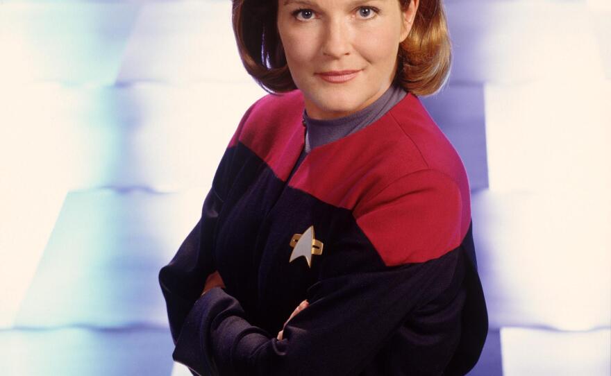 Mulgrew starred as Captain Kathryn Janeway, the first woman to command a Federation Starship, in <em>Star Trek: Voyager.</em>