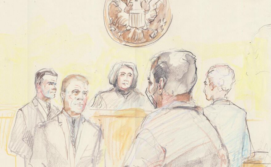 Leonard Francis appears in a San Diego federal courtroom in this sketch from Jan. 4, 2024.
