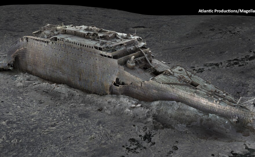 Scientists were able to map the entirety of the shipwreck site, from the Titanic's separated bow and stern sections to its vast debris field.