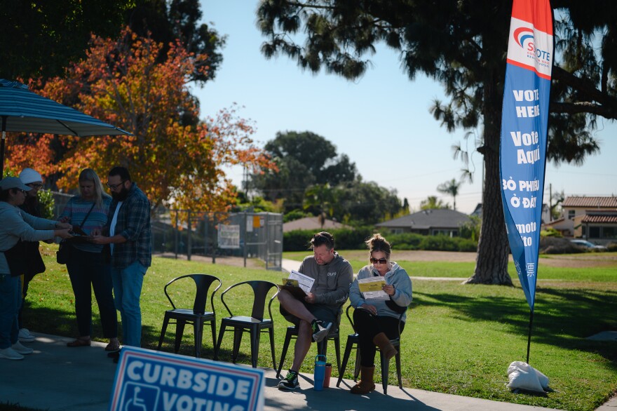 Voters cast their ballots in the 2024 General Election mid-morning on Nov. 5, 2024 at McKinley Elementary School in San Diego, Calif.