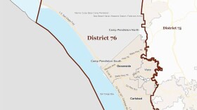 Map of the 76th Assembly District, the only "open" Assembly seat in San Diego County, 2018 