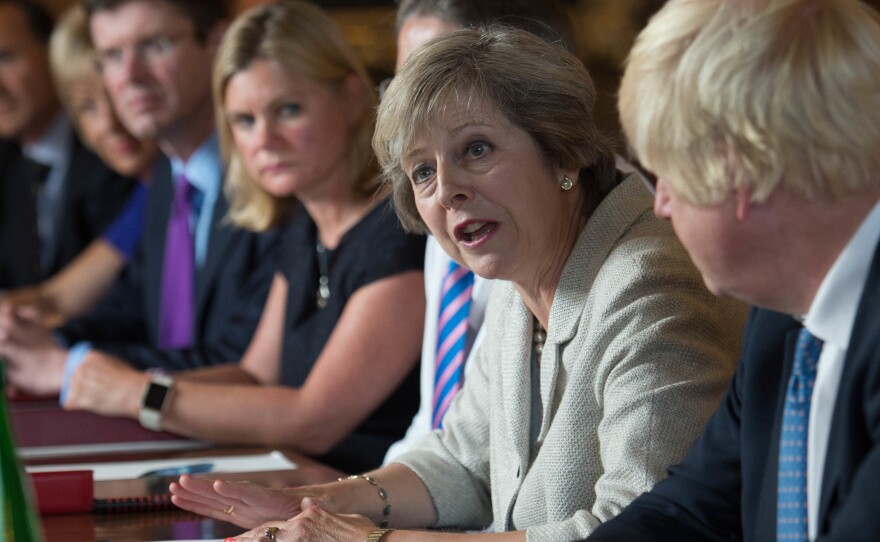 British Prime Minister Theresa May holds a Cabinet meeting to discuss department-by-department Brexit action plans at the prime minister's country retreat Chequers in Ellesborough, England, on Aug. 31, 2016.