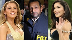 From left: Blake Lively, Kash Patel, Lauren Sánchez Bezos.
