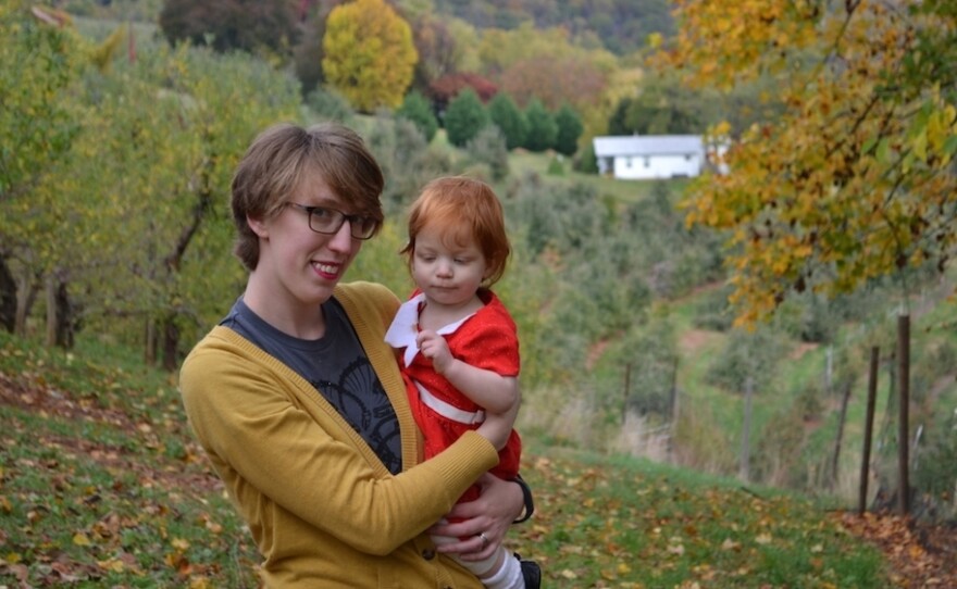 Haley DeRoche, 30, is a public librarian in Richmond, Va. As a homeschooled teenage girl, DeRoche says Brio was a "wholesome" magazine she could read without fear of offending her evangelical parents. She's pictured here in 2015 with her daughter, Winnie.