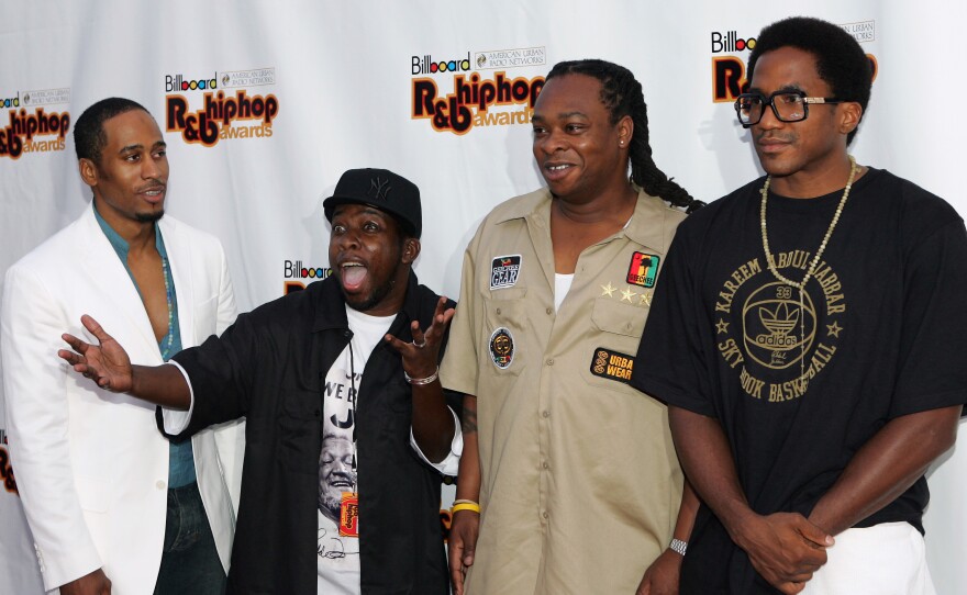 A Tribe Called Quest, seen here in 2005, is reuniting for an SNL appearance and album despite the death of founding member Phife Dawg, second from left, in March.
