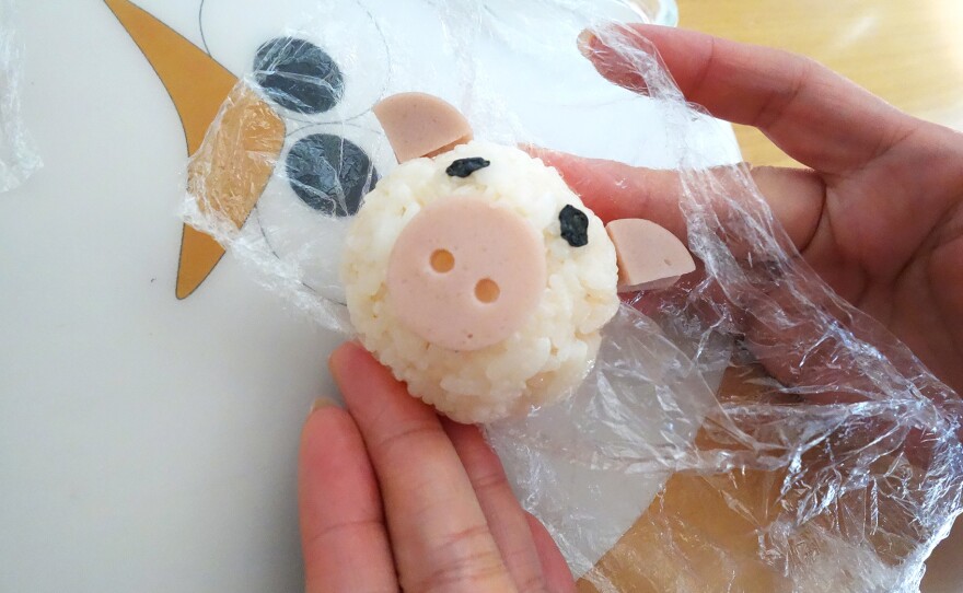 A first-timer's attempt at making part of a 'character bento,' or Kyaraben, lunch.