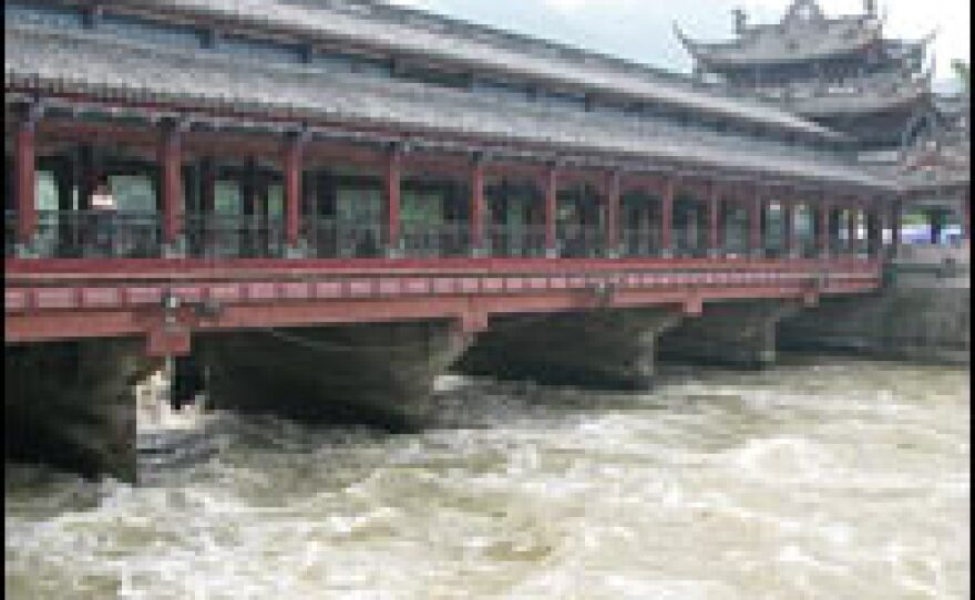 Officials released water from the Zipingpu dam's reservoir to ease pressure after the hydroelectric dam sustained damage in the May 12 earthquake.