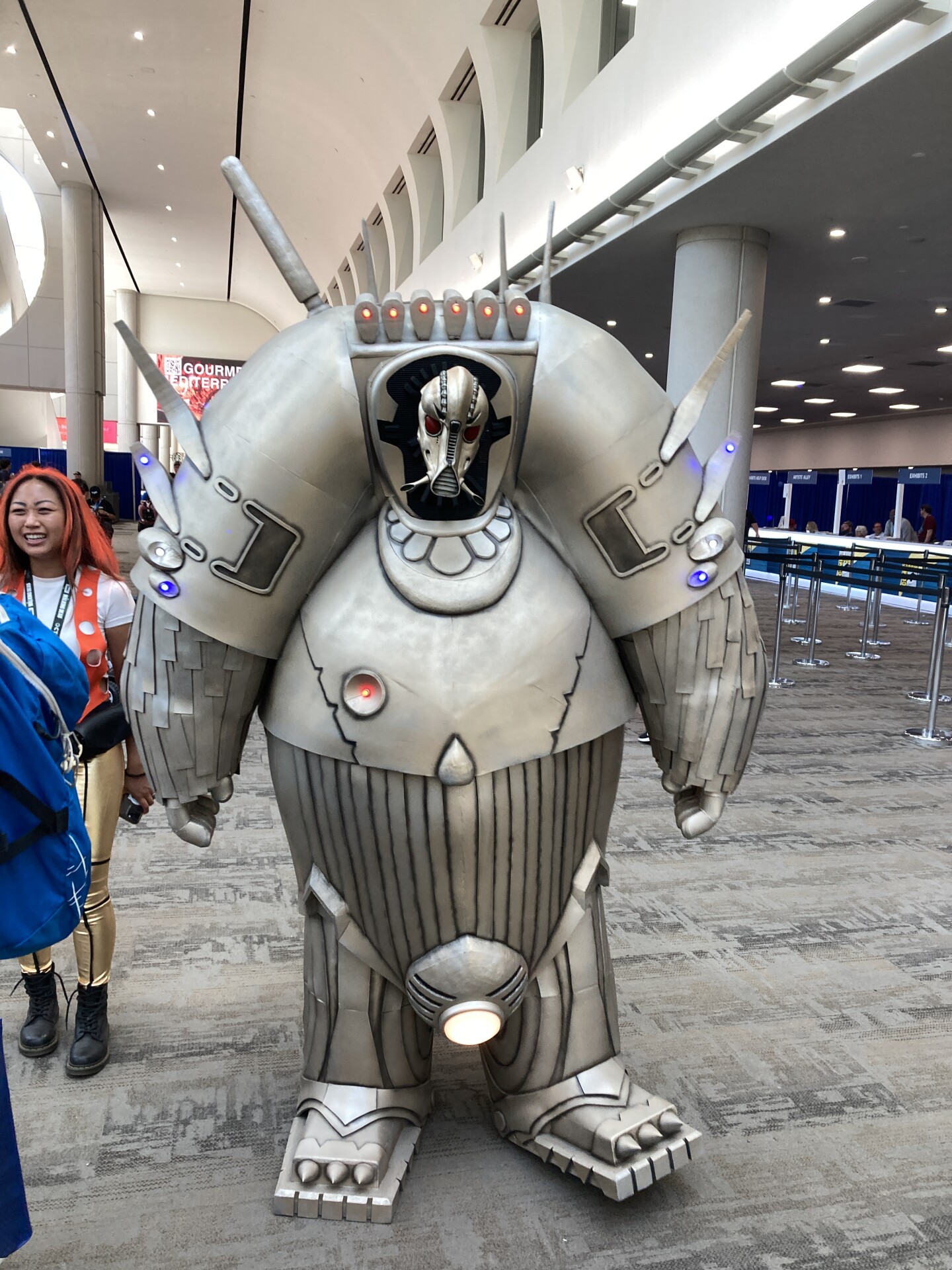 A cosplayer towered above the Comic-Con crowd as a Mondoshawan from "The Fifth Element" on July 26, 2025.