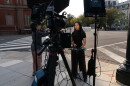 MS NOW White House reporter Akayla Gardner reported on Saturday near the White House complex after being denied entry following President Trump's ban on CNN, MS NOW and Politico.