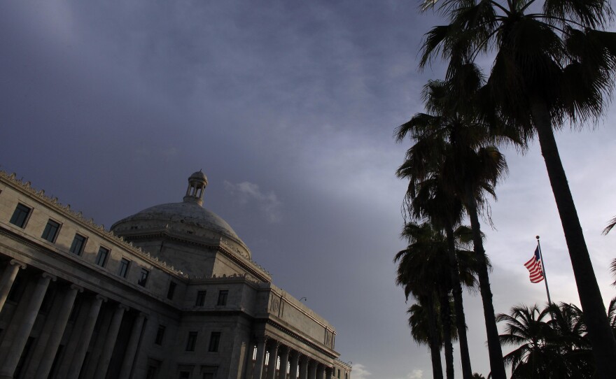The U.S. flag flies in front of Puerto Rico's Capitol in San Juan last year.