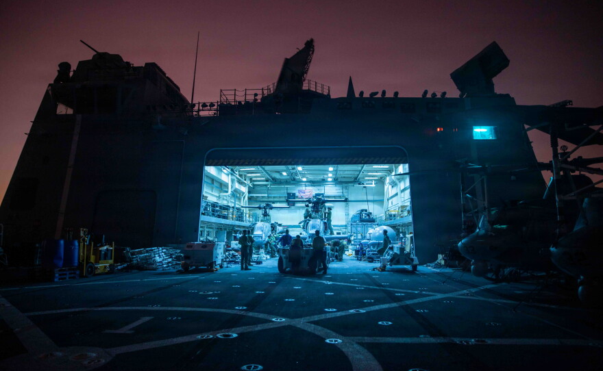 Jaimie Bethea's photographs remain on a Navy website, including this one of the USS Fort Lauderdale in the Caribbean Sea taken on Jan. 27, 2026.
