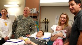 Army Spc. Edward J. Acosta receives the Purple Heart