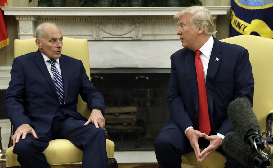 New White House chief of staff John Kelly was sworn in by President Trump on Monday.