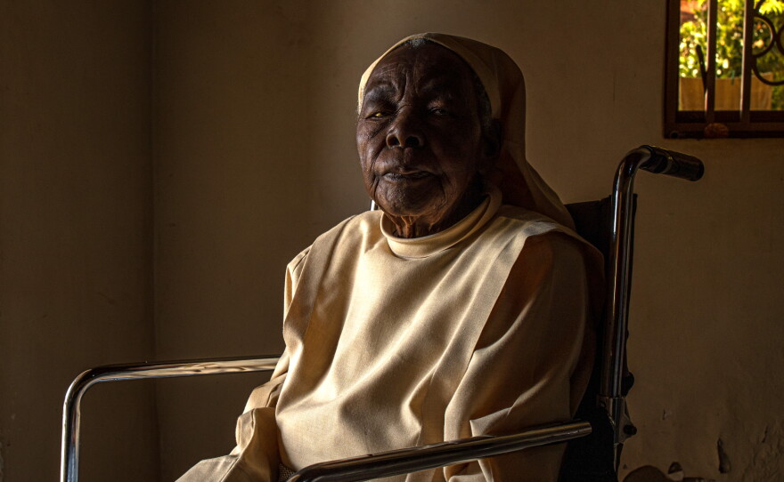 Sister Mary Hedwig Agoya, a retired nun of the Little Sisters of St. Francis, joined religious life at the age of 14 and is now 89 years old. She is among the elderly sisters living within the convent compound.