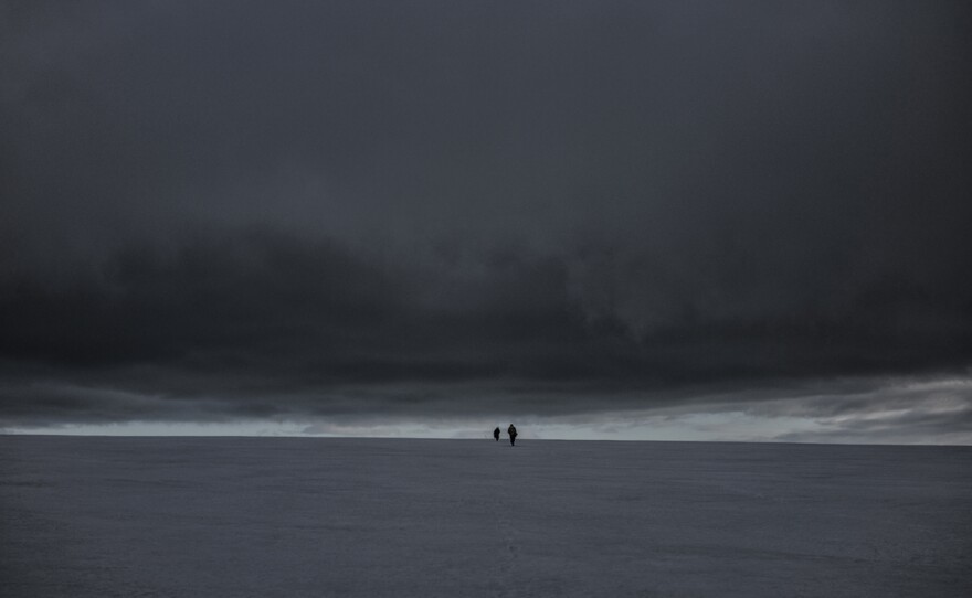 <strong>Antarctica</strong>: Glaciologists climb the Bellingshausen Dome measuring the depth and consistency of the ice of this 450+ foot-deep ice cap (150m) of ancient ice. 98% of Antarctica is covered with ice. The continent occupies 10% of the earth's surface but contains 91% of the world's ice and 70% of its fresh water.