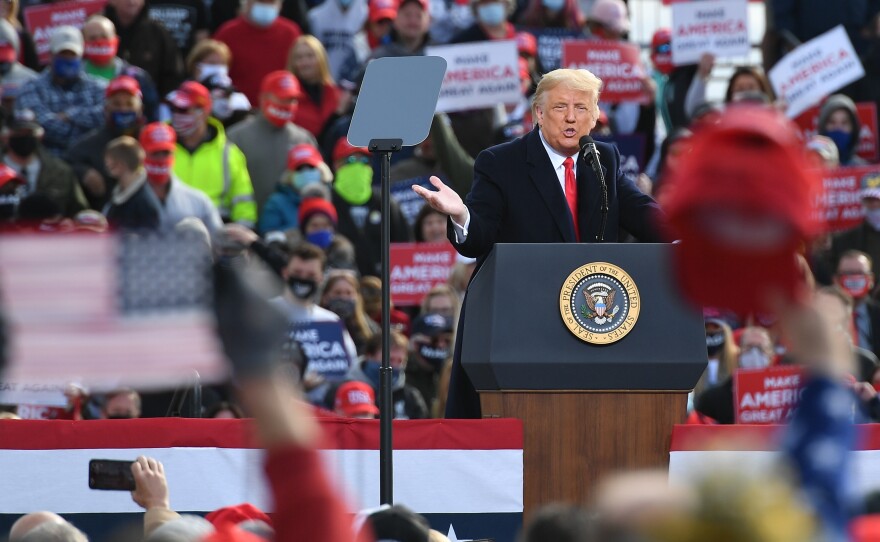 In recent days, President Trump has held a flurry of rallies. Here he is speaking during one in Londonderry, N.H., on Sunday.