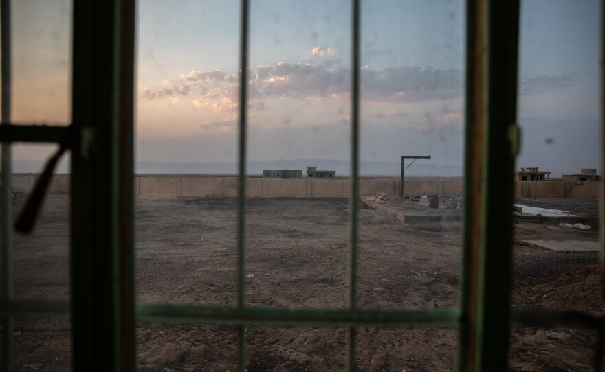 A view of the courtyard from Kocho's school, where ISIS gathered up all the villagers in 2014 before dividing them into groups to be executed or abducted.