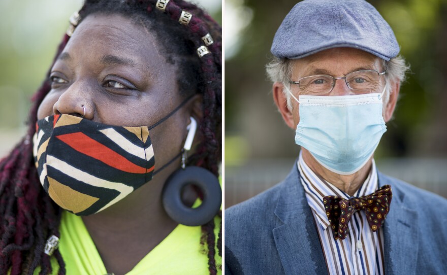 Left, Angelia Hill, of Alexandria, Va. Right, John Nash, from Aldie, Va.