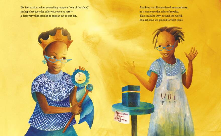 Blue, written by Nana Ekua Brew-Hammond and illustrated by Daniel Minter