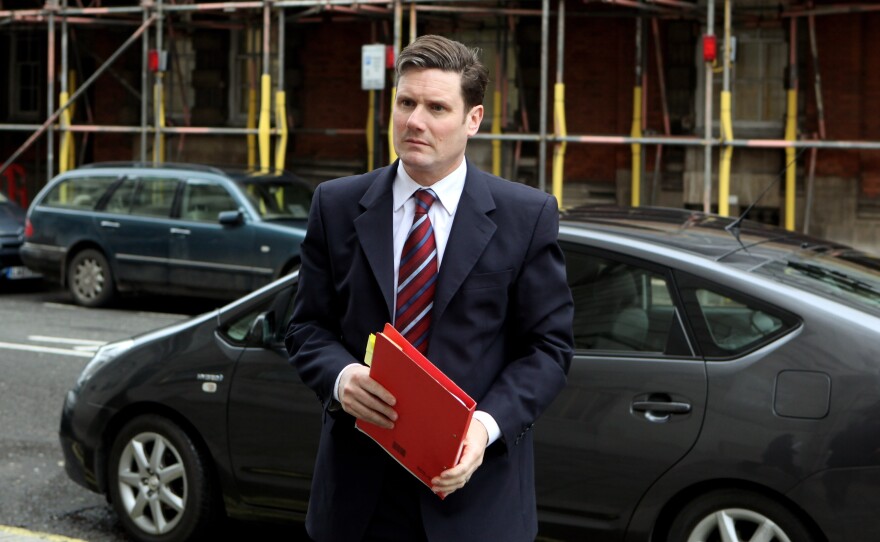 Then-director of public prosecutions, Keir Starmer, arrives at a radio studio on Feb, 25, 2010, in London.