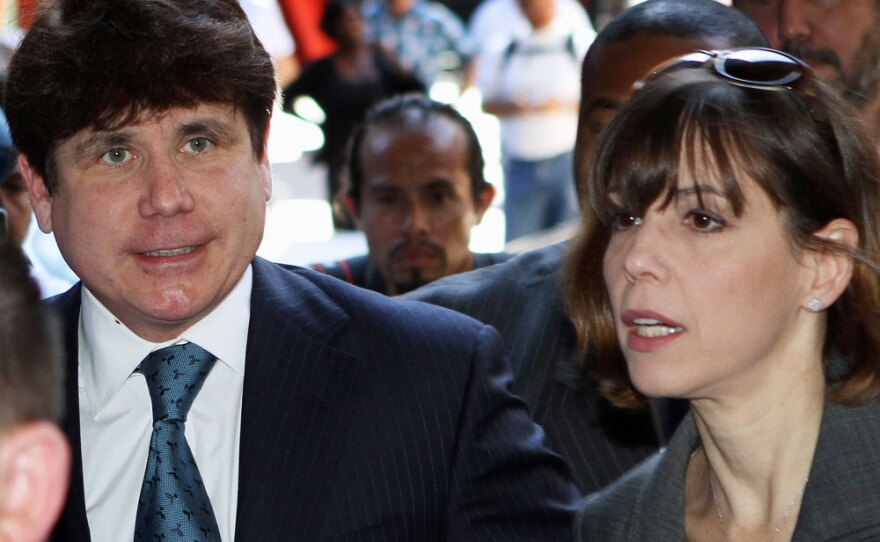 Rod Blagojevich and his wife, Patti, arrive at the Dirksen Federal Building in Chicago just before Tuesday's verdict.