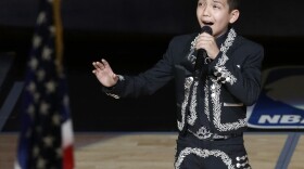 Sebastien de la Cruz gave an encore performance of "The Star-Spangled Banner" before the NBA Finals game on Thursday.