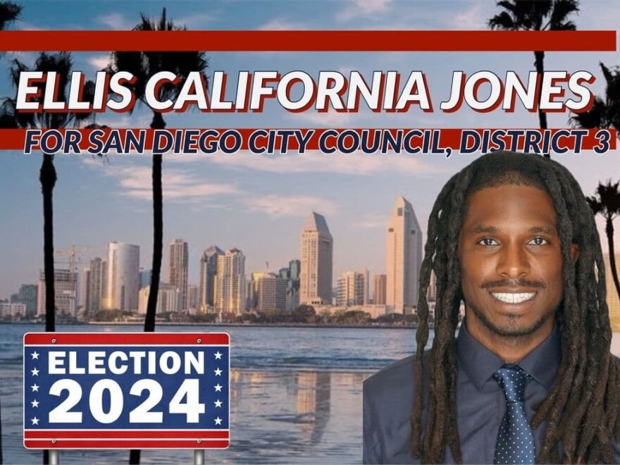 An undated campaign photo of Ellis California Jones is shown. 