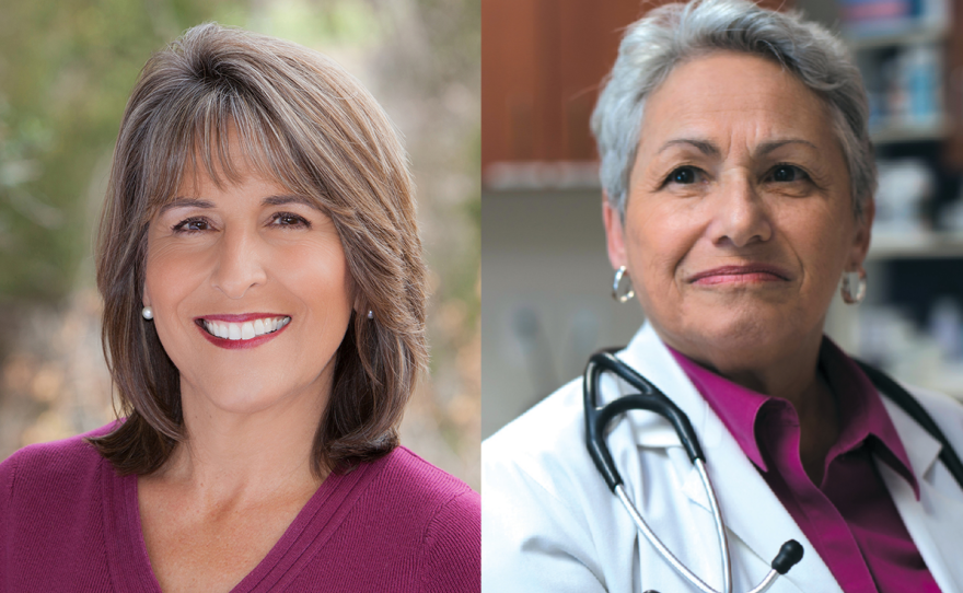 Campaign photos of San Diego City Councilwoman Lorie Zapf, left, and challenger Jen Campbell are seen here in this undated image. 