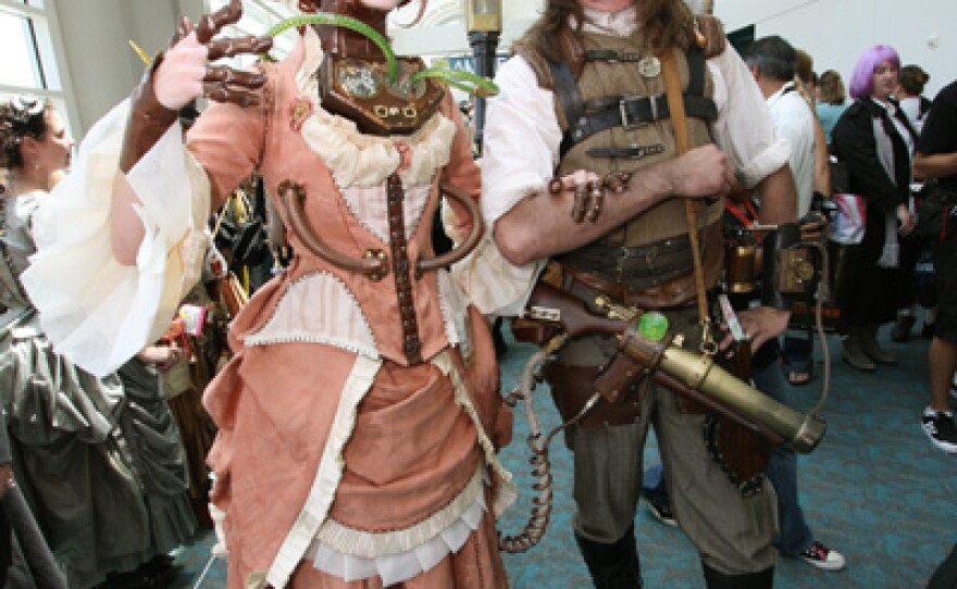 Scott and Gail Folsom at the Comic-Con Steampunk Meetup.