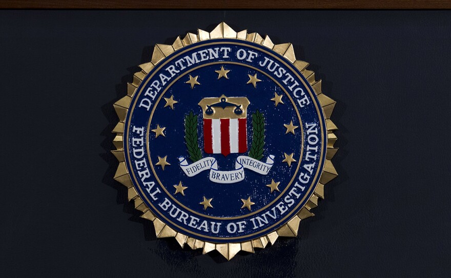 The FBI seal is pictured in this photo from 2018.