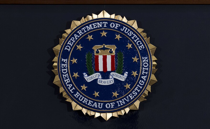 The FBI seal is pictured in this photo from 2018. 