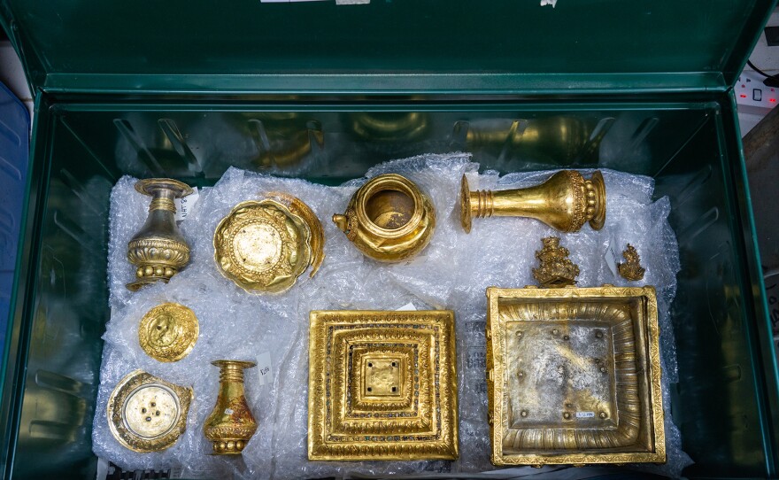 Rare and precious gold and silver artifacts from the Savannakhet treasure room.