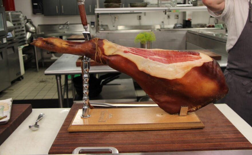 Country ham, a traditional staple of Southern food.