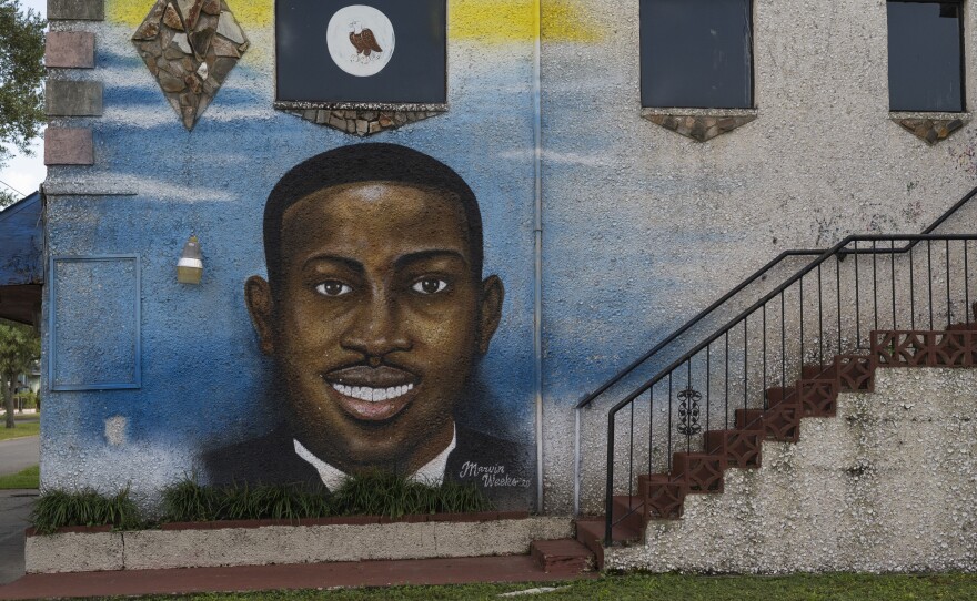 Mural of Ahmaud Arbery.