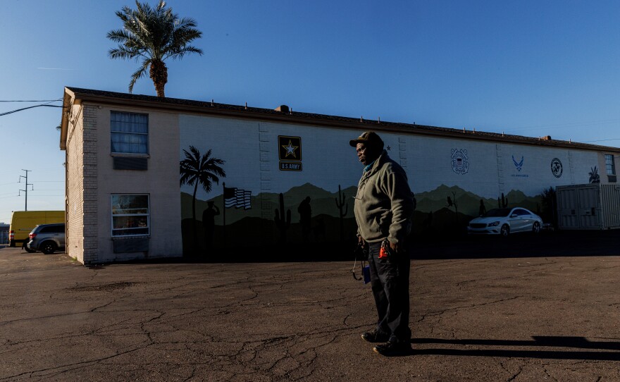 Army vet Mike Biggs says he didn't even think of himself as homeless ten years ago, when some veteran with U.S.Vets met him on the street. He's now been working with the veterans charity for ten years.