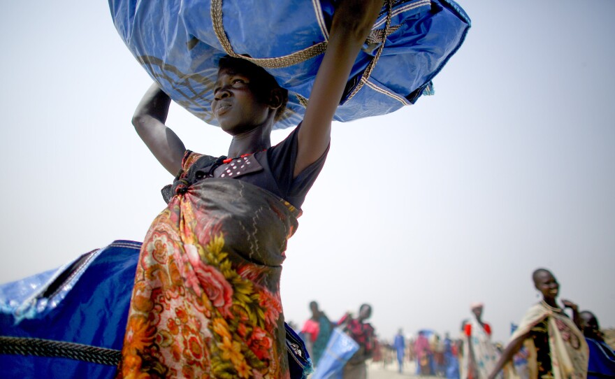 The U.N. is now distributing food as well as other essential items: blankets, buckets, tarps.