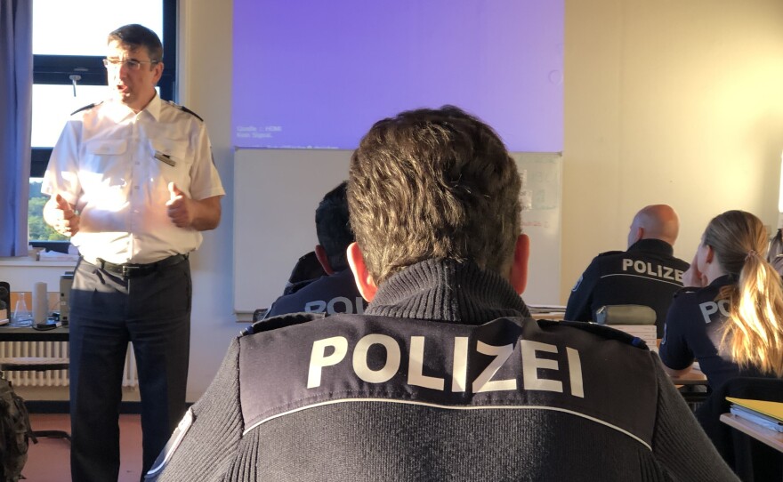 At the Berlin Police Academy, Ewald Igelmund teaches cadets courses on Germany's rule of law. Cadets must take 2 1/2 years of courses before they're allowed to become police officers.