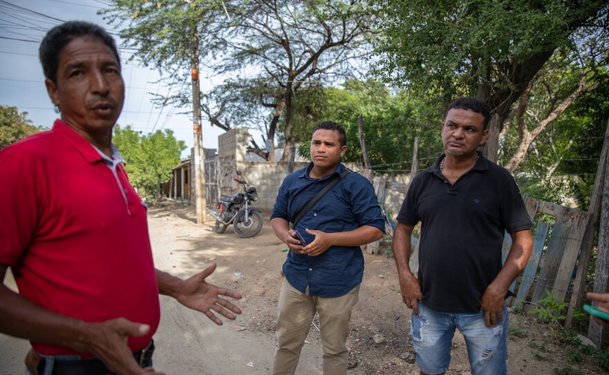Community leaders Nelinton Guerrero (left), Carlos Ramos (center) and Aníbal Ruda work with the water utility to improve water distribution for La Paz's 15,000 residents.