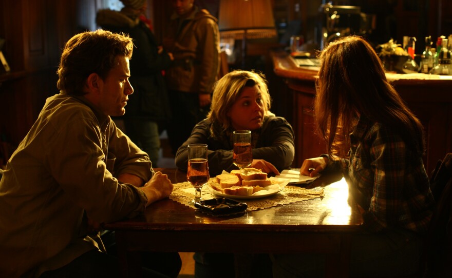 Director Larysa Kondracki (center) on the set of "The Whistleblower."