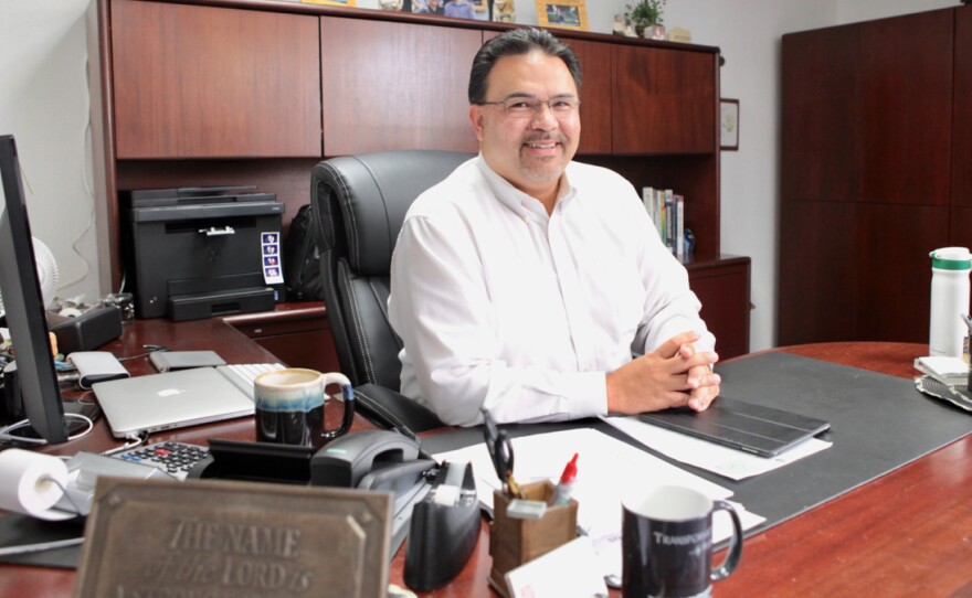 Major Henry Graciani sits at his desk in downtown San Diego. He is an administrator for the Salvation Army. Sept. 21, 2016.