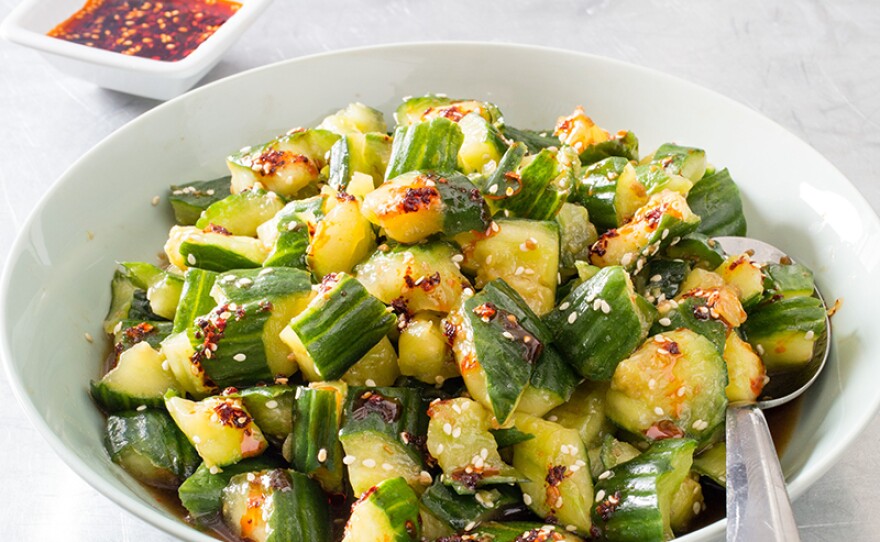 Smashed cucumbers. In Season 18 of AMERICA'S TEST KITCHEN, hosts Bridget Lancaster and Julia Collin Davison head into the test kitchen to bring viewers equipment reviews, taste tests, and recipes for the home cook.