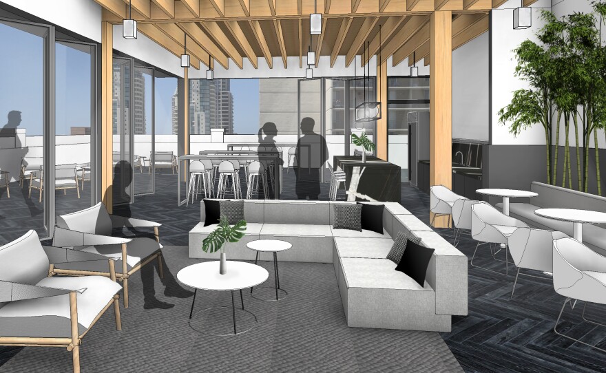 Undated renderings of the CommonGrounds Workplace set to open in 2020 in downtown San Diego.