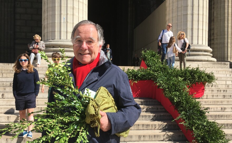 Emmanuel Alain Cabanis, a professor of medicine, says he supports conservative presidential candidate Francois Fillon because he's the most likely to bring a fourth word — spirituality — to France's national motto of liberty, equality and fraternity.