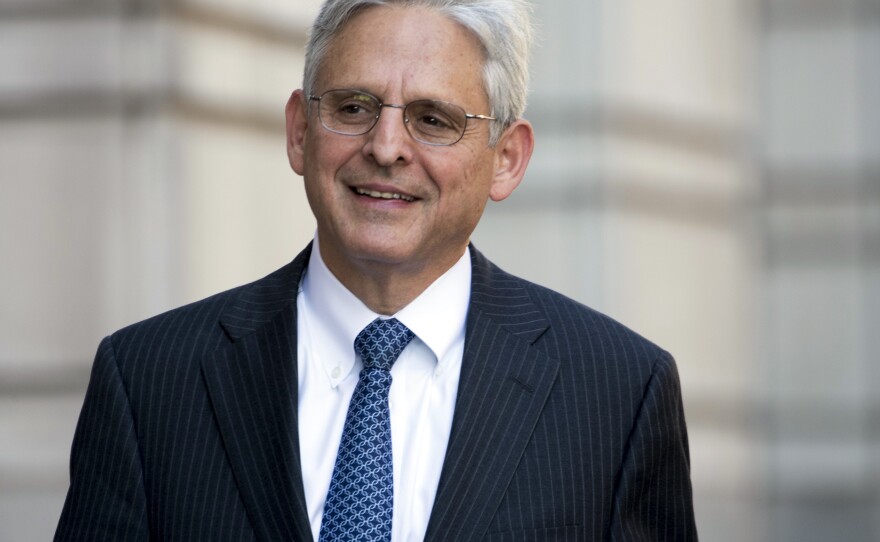 U.S. appellate Judge Merrick Garland walks into federal court in November 2017 in Washington. He could be in contention for a nomination to become attorney general.